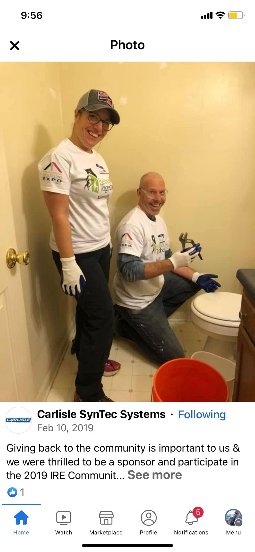 My wife and I volunteering at Community Service Day
