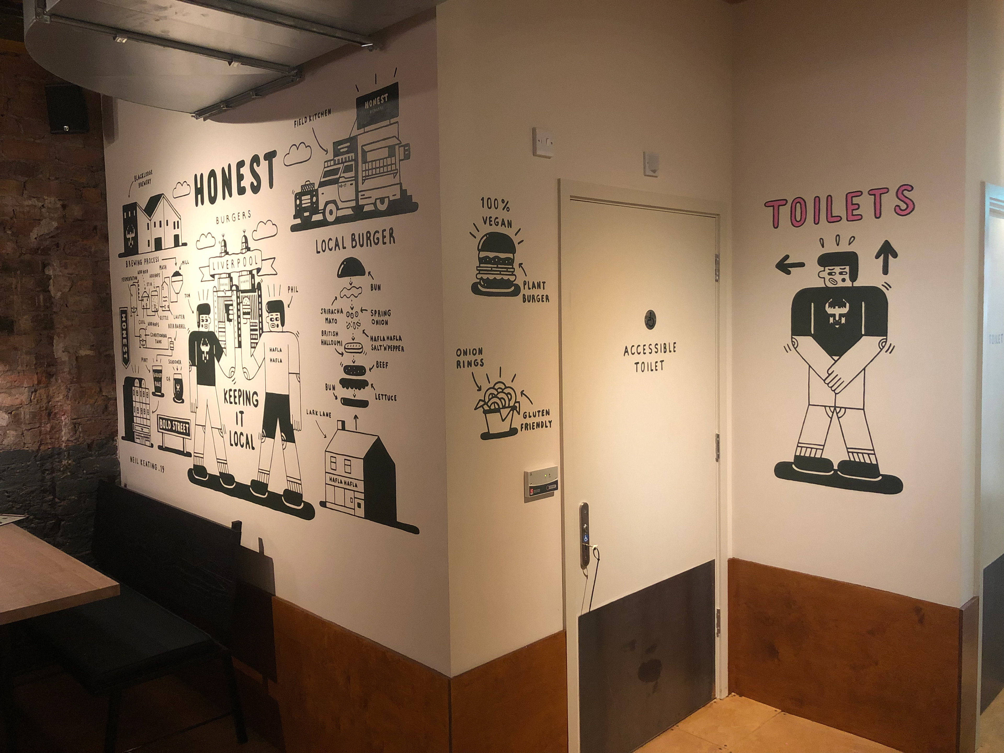 honest burger mural