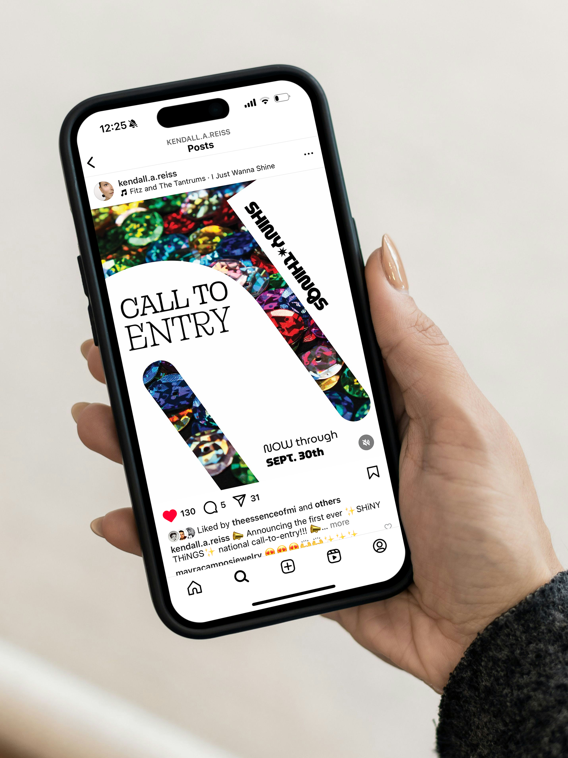 Social media call-to-entry post to recruit new artists for the event.