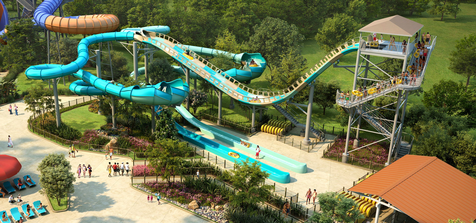 Perry Becker Design - King's Island Water Park - The upcoming RiverRacers!