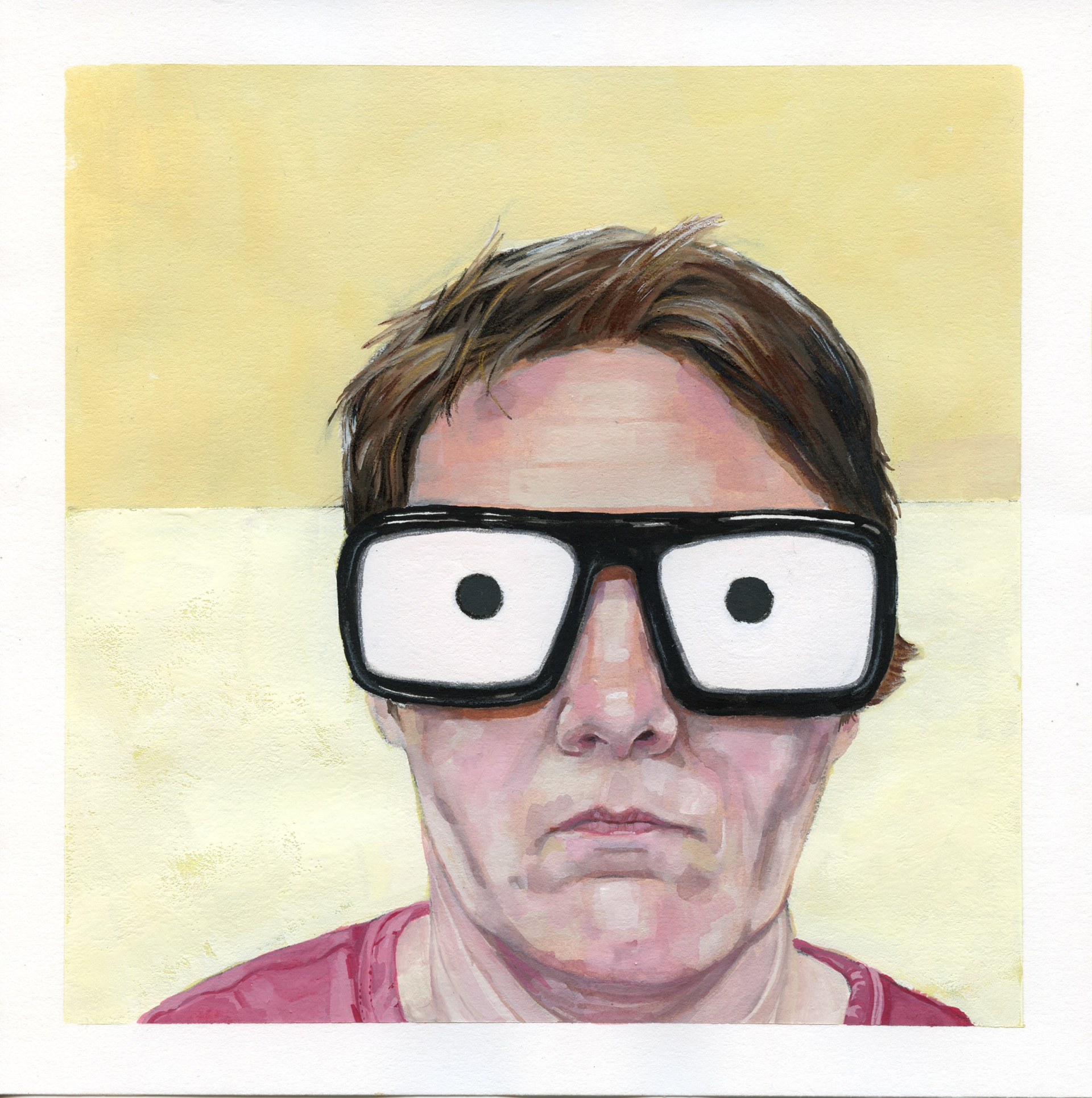 Windows (07 April 2019) - 8"x8", gouache on paper, 2023