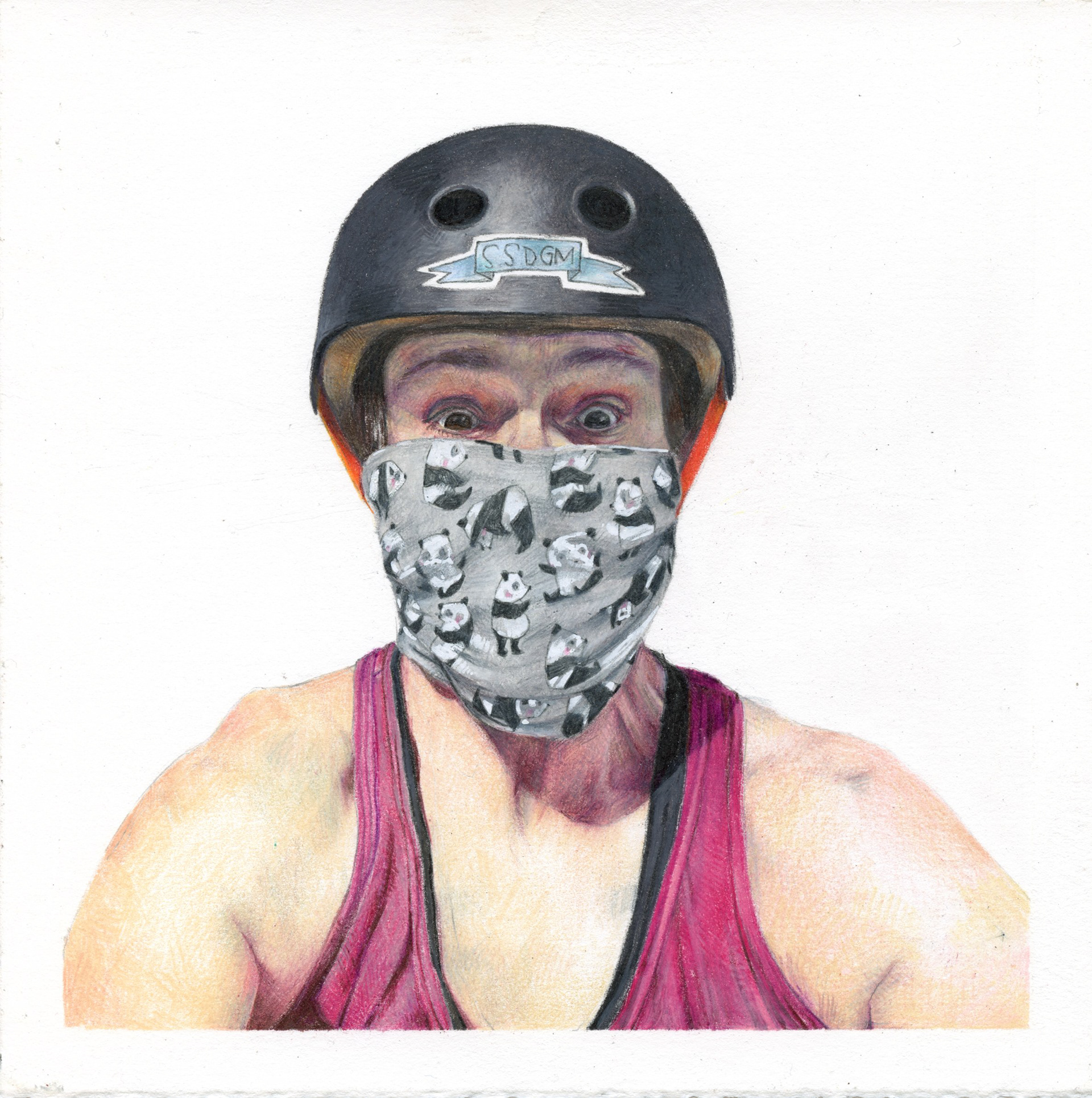 How to be safe (15 May 2020) - 8"x8", colored pencil on paper, 2023