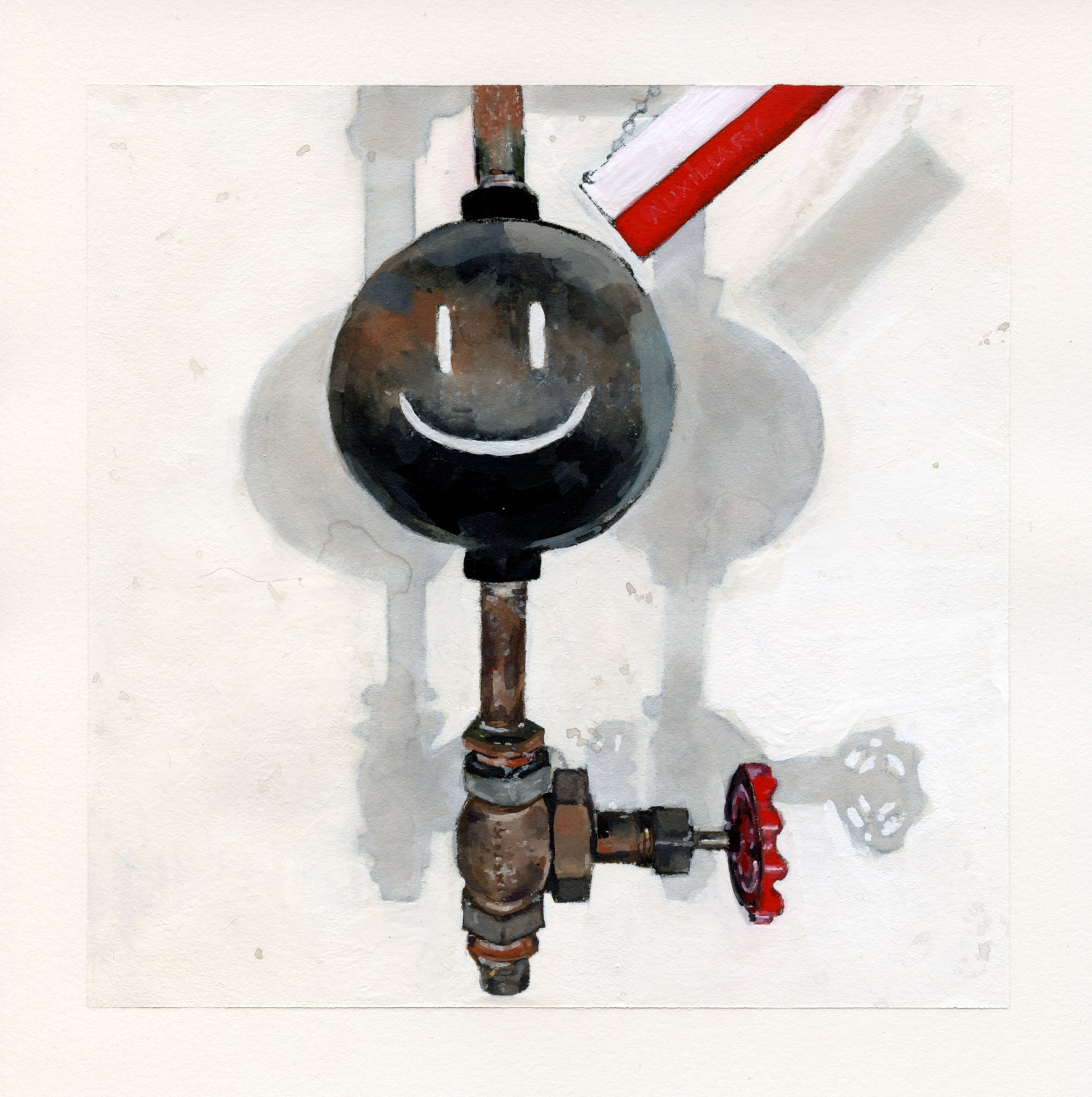 Workplace satisfaction (01 March 2023) - 6"x6", gouache on paper, 2023