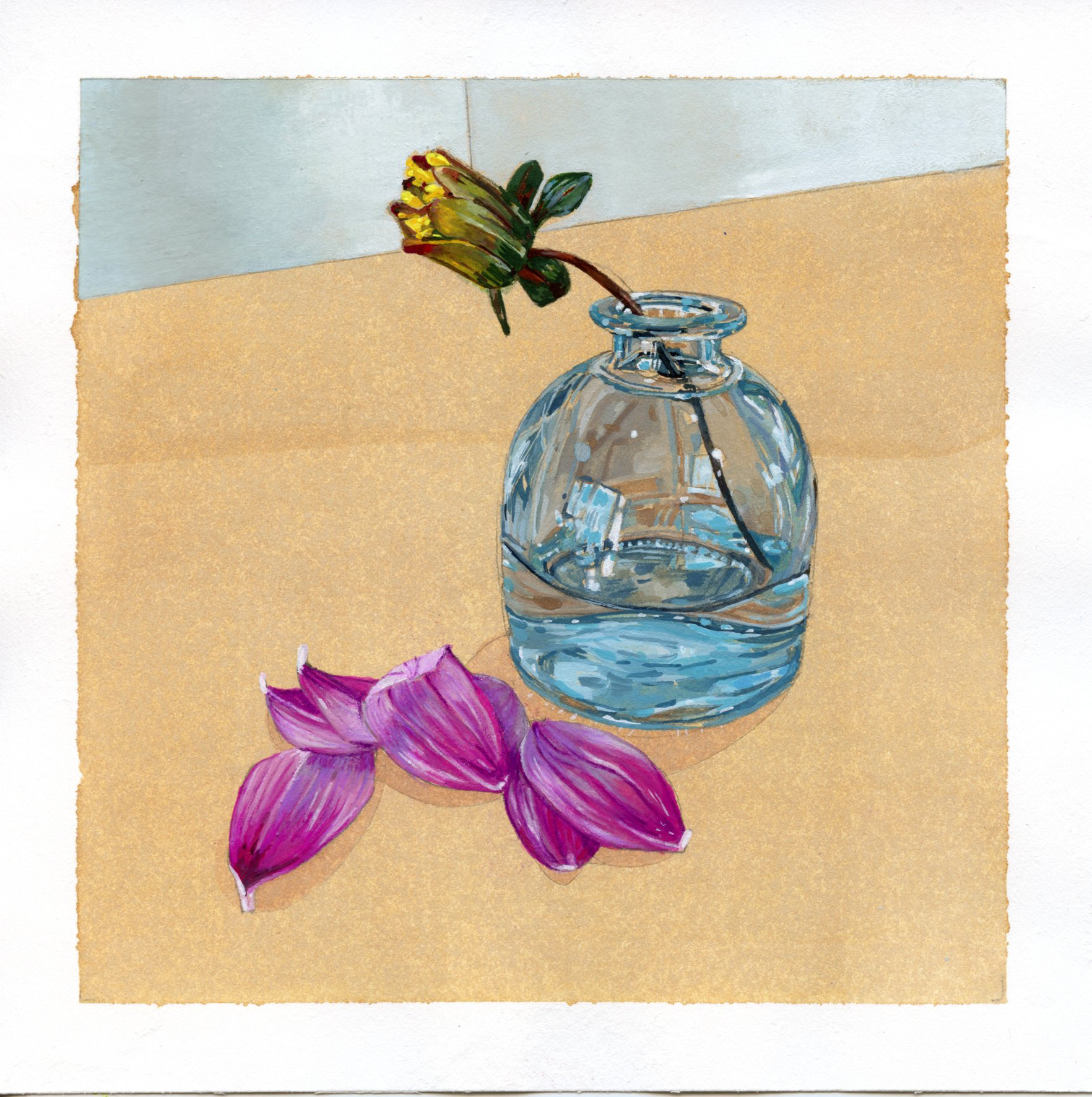 Some kind of metaphor (25 September 2021) - 6"x6", gouache on paper, 2023