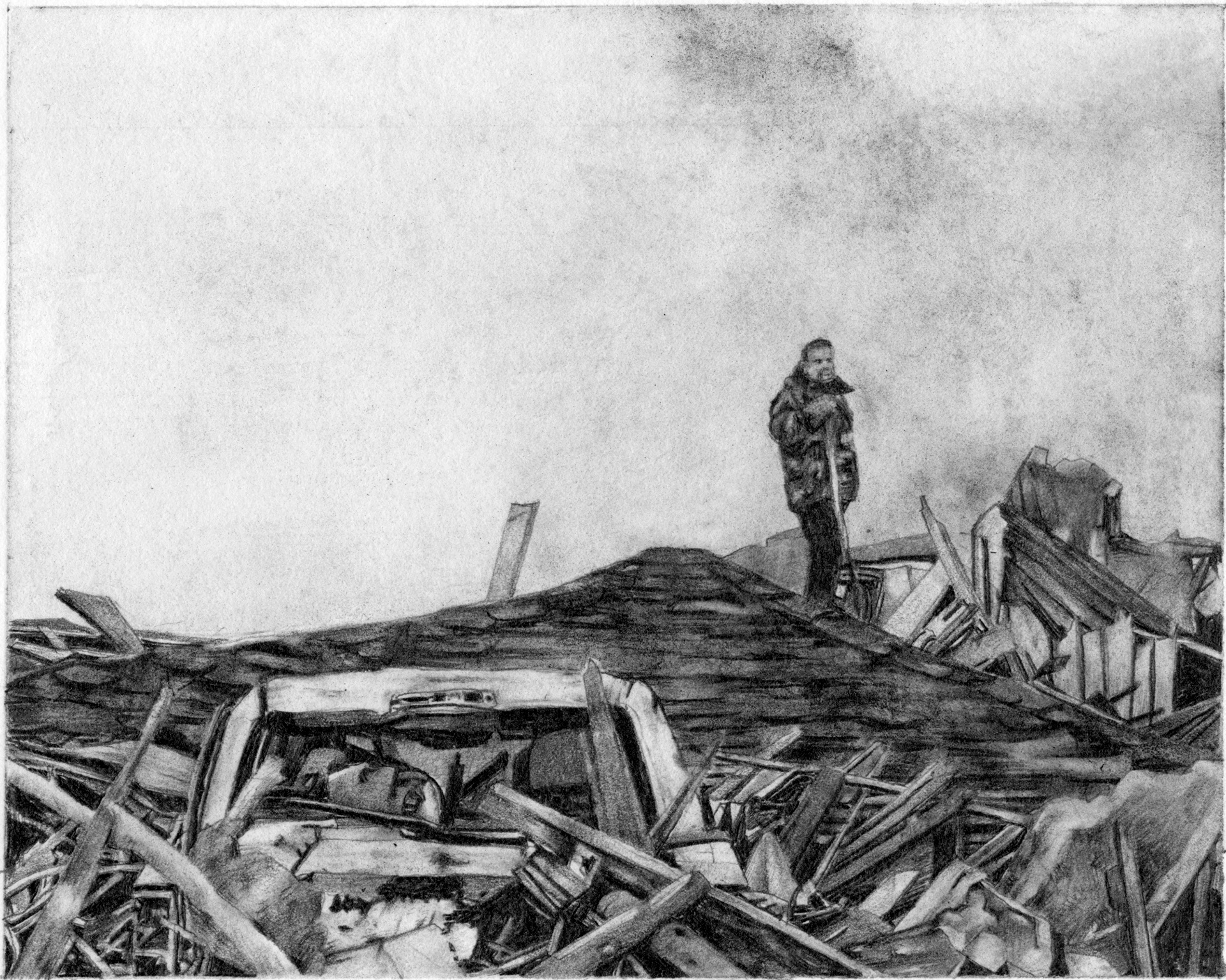 Buried - 10"x10", pencil on paper, 2018