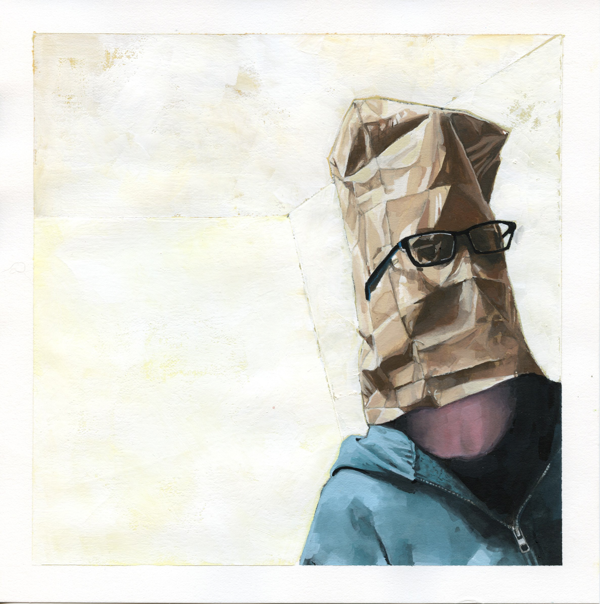 Unknown (26 March 2020) - 8"x8", gouache on paper, 2023