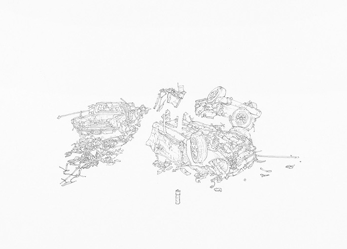 Missing Found (detail) - 22"x22", pencil on paper, 2014