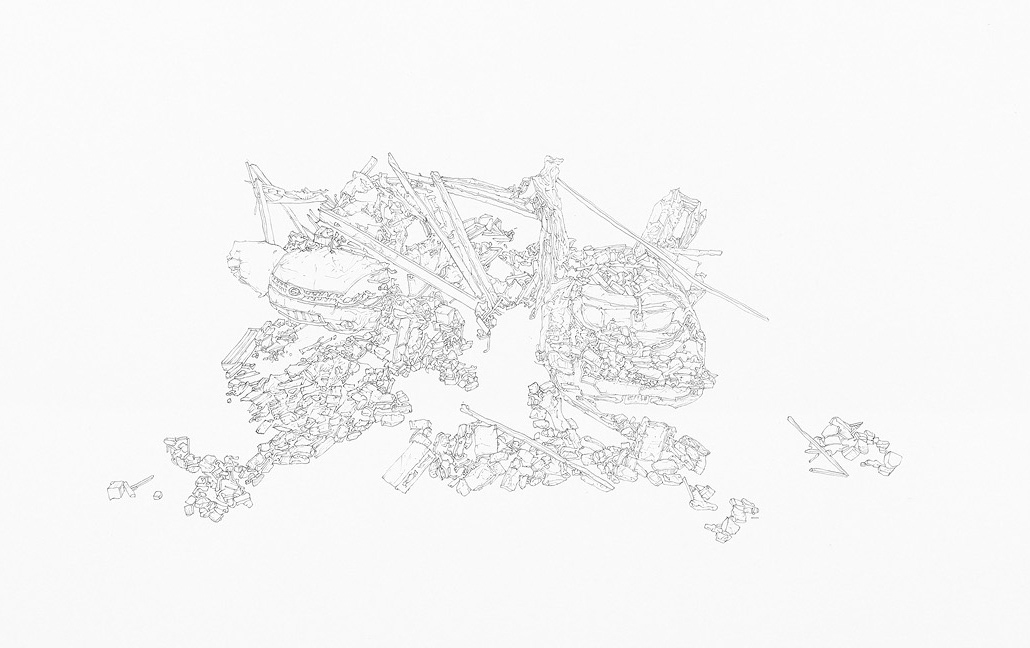 4 Sale Like New (detail) - 22"x22", pencil on paper, 2014