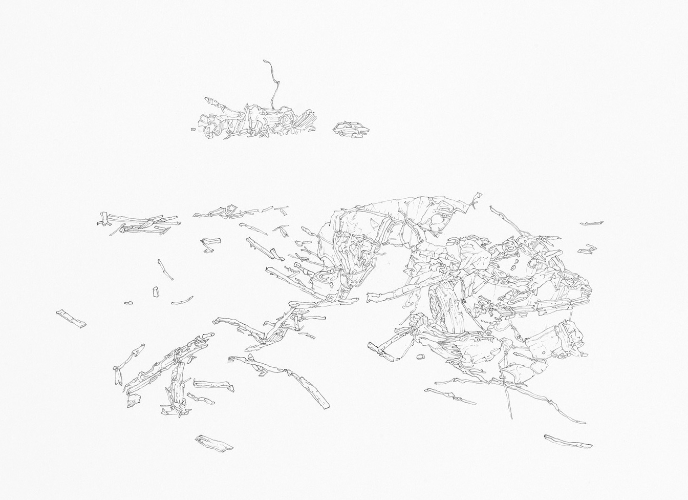 Will Rebuild Strong (detail) - 22"x22", pencil on paper, 2014