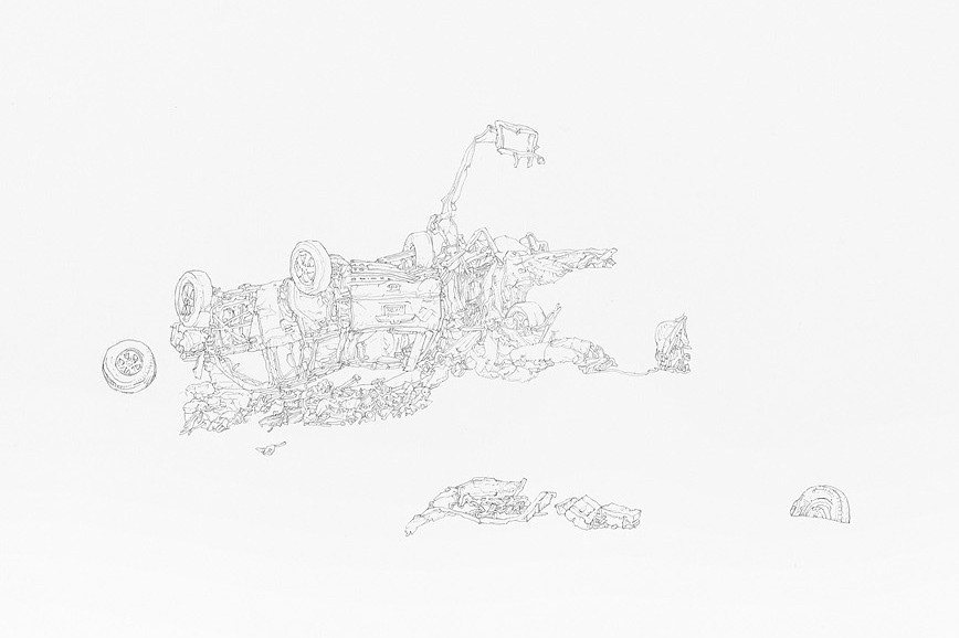 We Are OK Here (detail) - 22"x22", pencil on paper, 2014