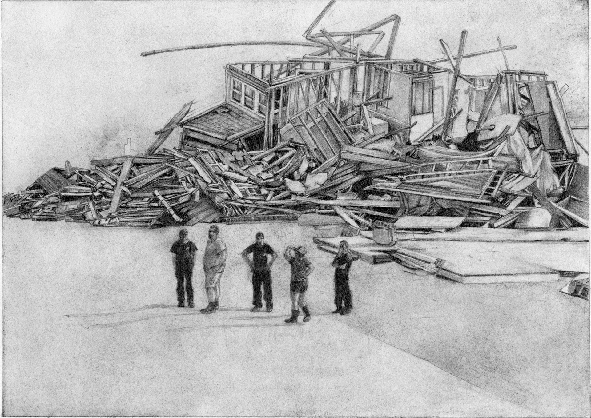 Splintered - 10"x10", pencil on paper, 2018