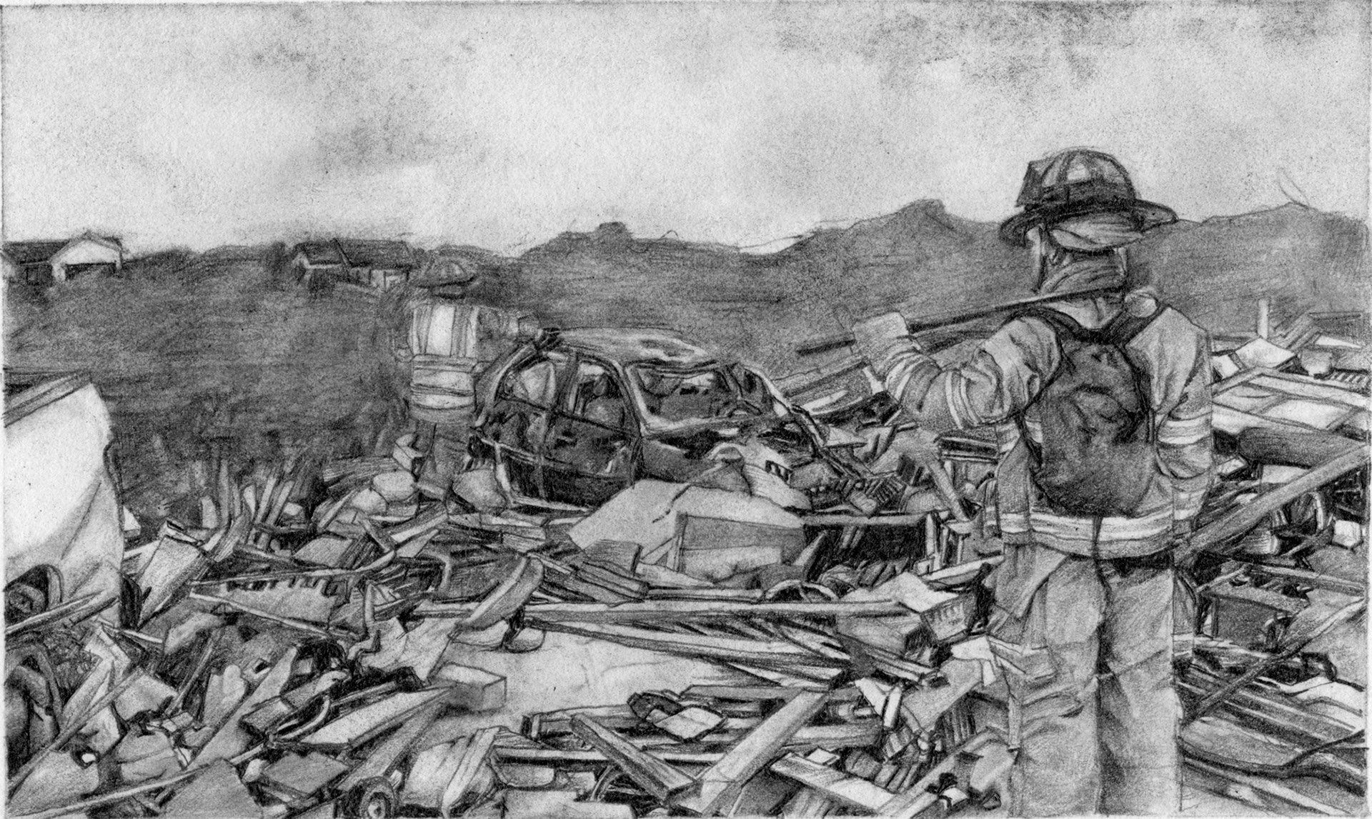 Scattered - 10"x10", pencil on paper, 2018