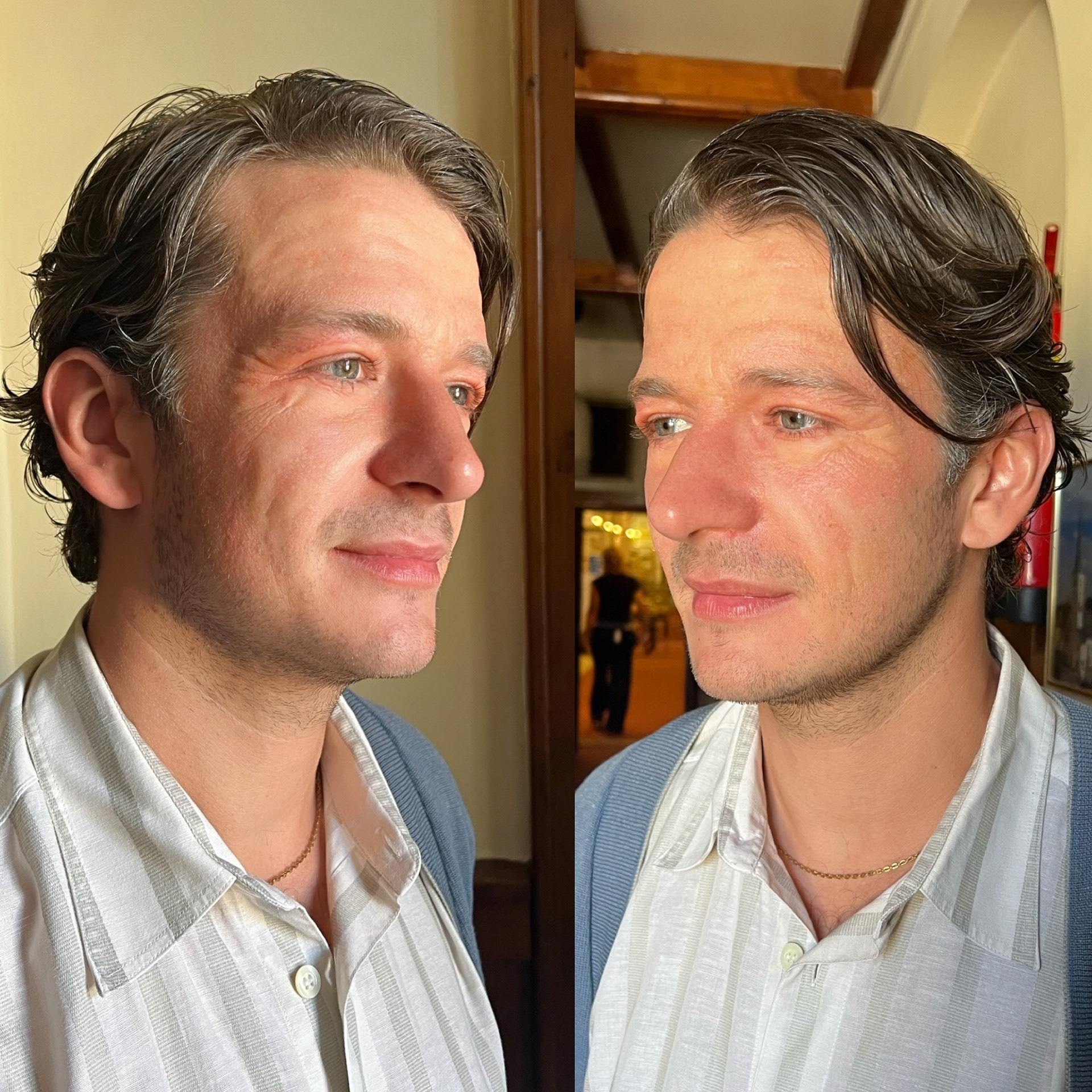 Stefan Gorski in age makeup for reenactment documentary 2023