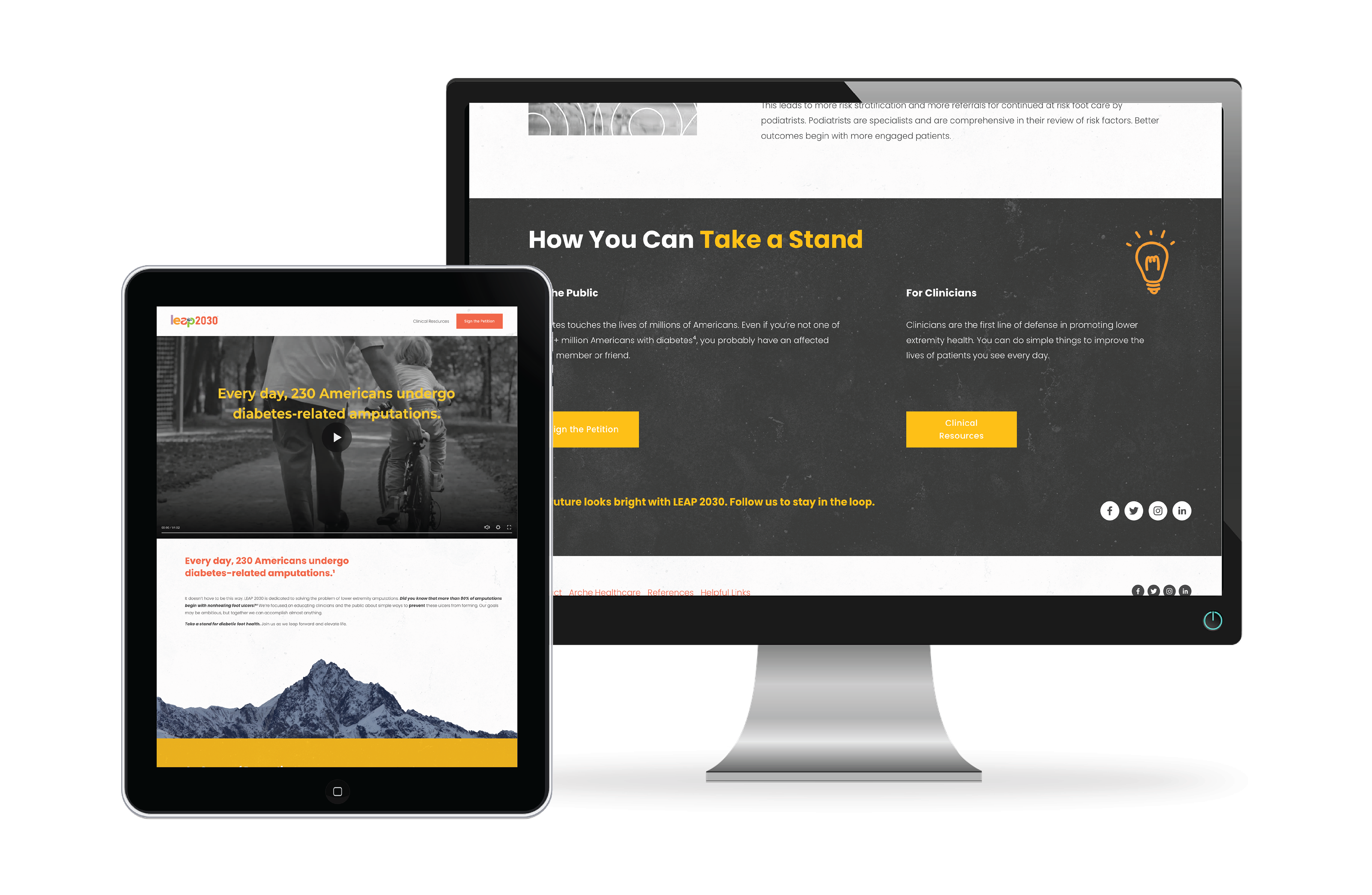Desktop and Tablet View Leap2030 Website