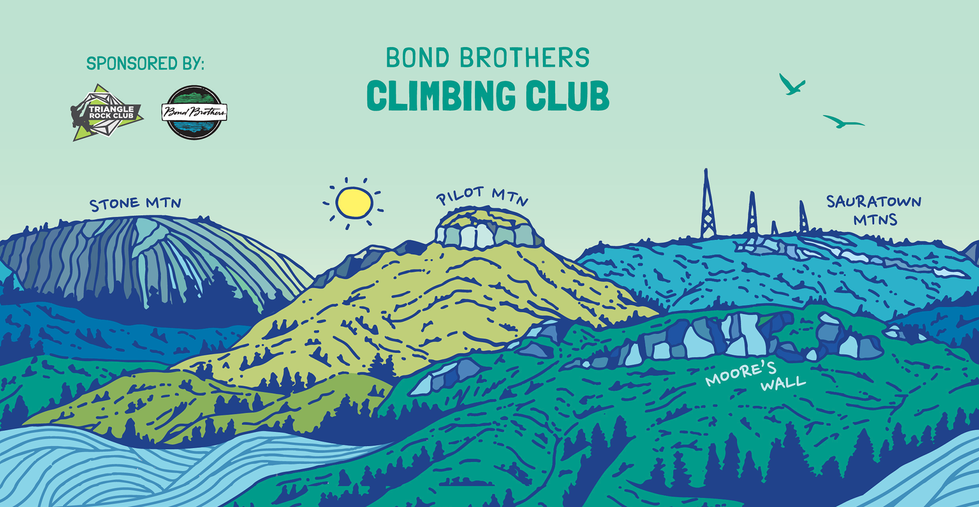 Bond Brother Climbing Club Chalk Bag Illustration