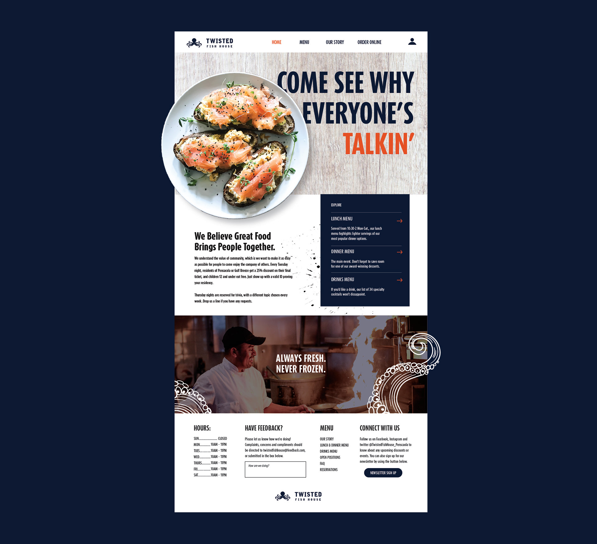 Twisted Fish House Website Design