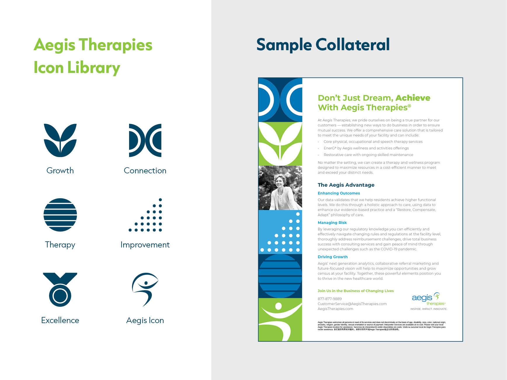 Aegis Therapies Icon Library and Sample Collateral
