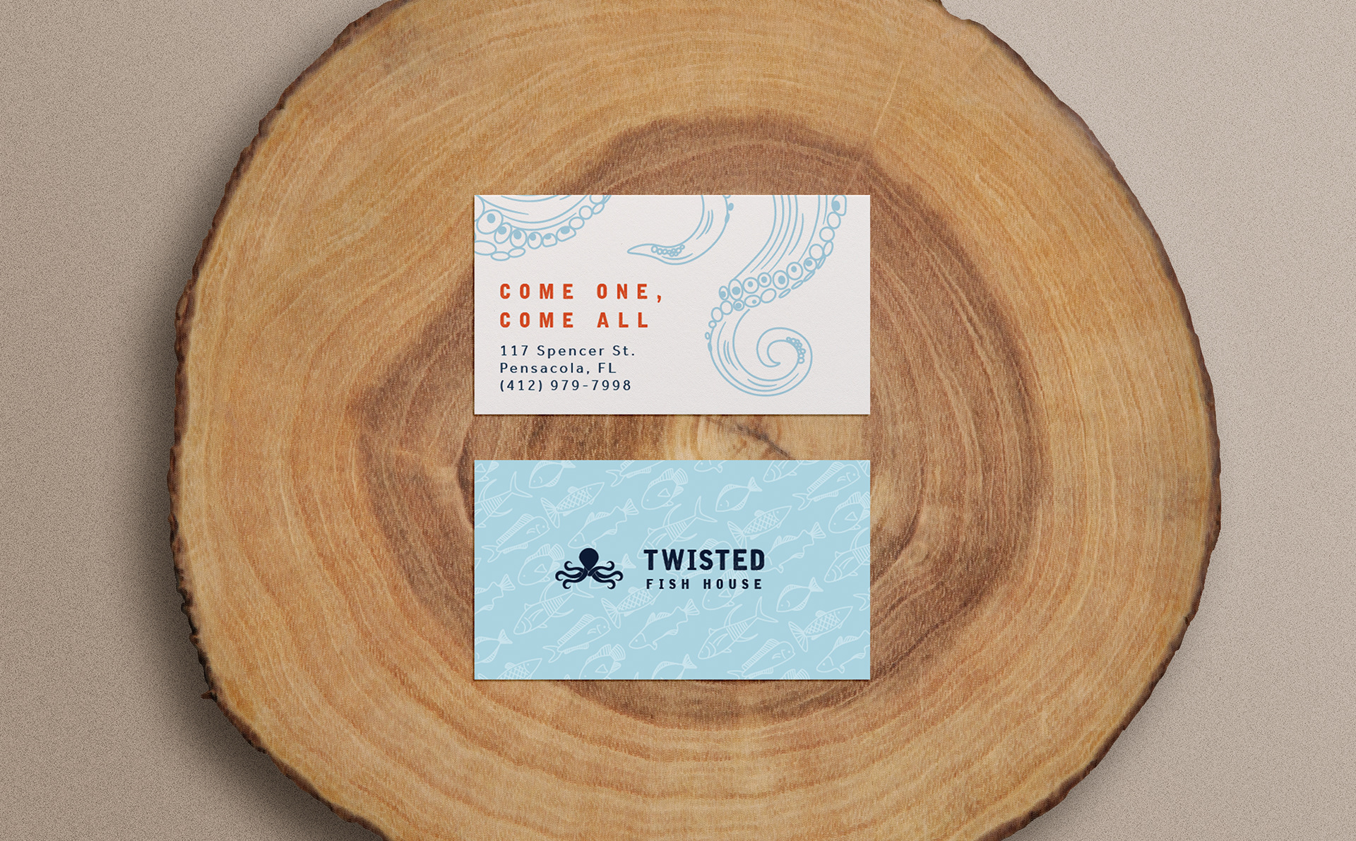 Twisted Fish House Business Card Mockup