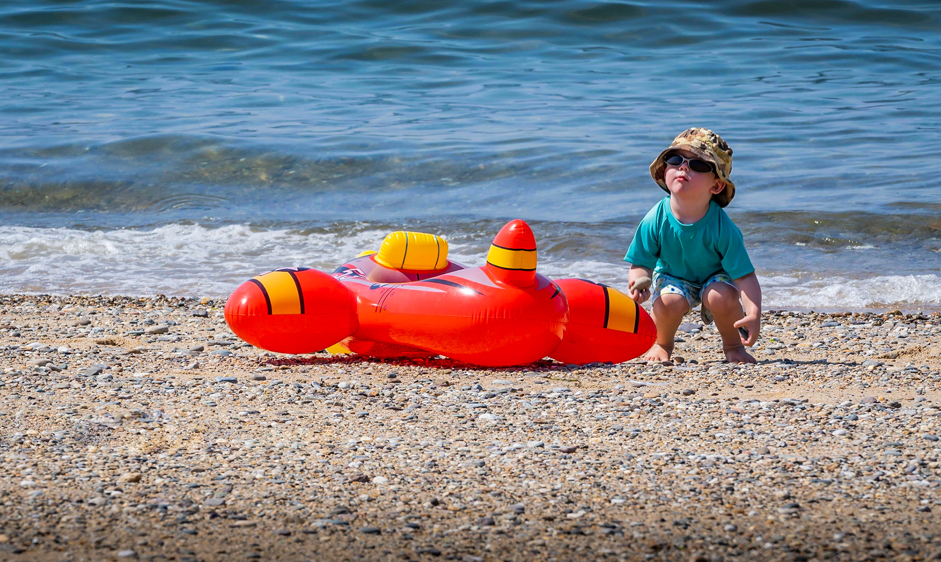 Boy and His Float on Coast Guard Beach