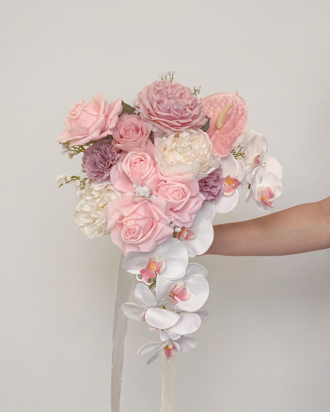 Pink Cascade Bridal Bouquet