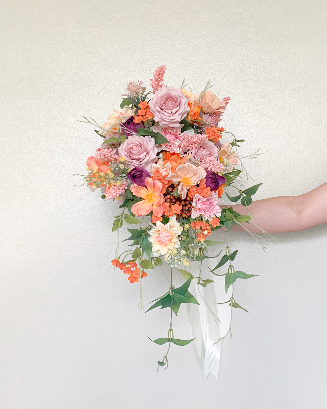 Garden Style Blush and Peach Bridal Bouquet