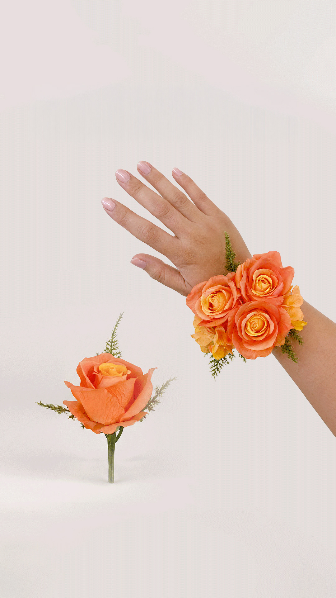 Orange Corsage and Boutonniere