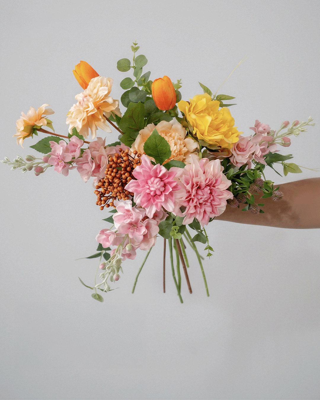 Hand-Tied Pastel Bridal Bouquet
