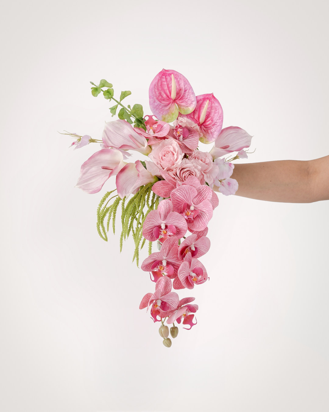 Hot Pink Cascade Bridal Bouquet