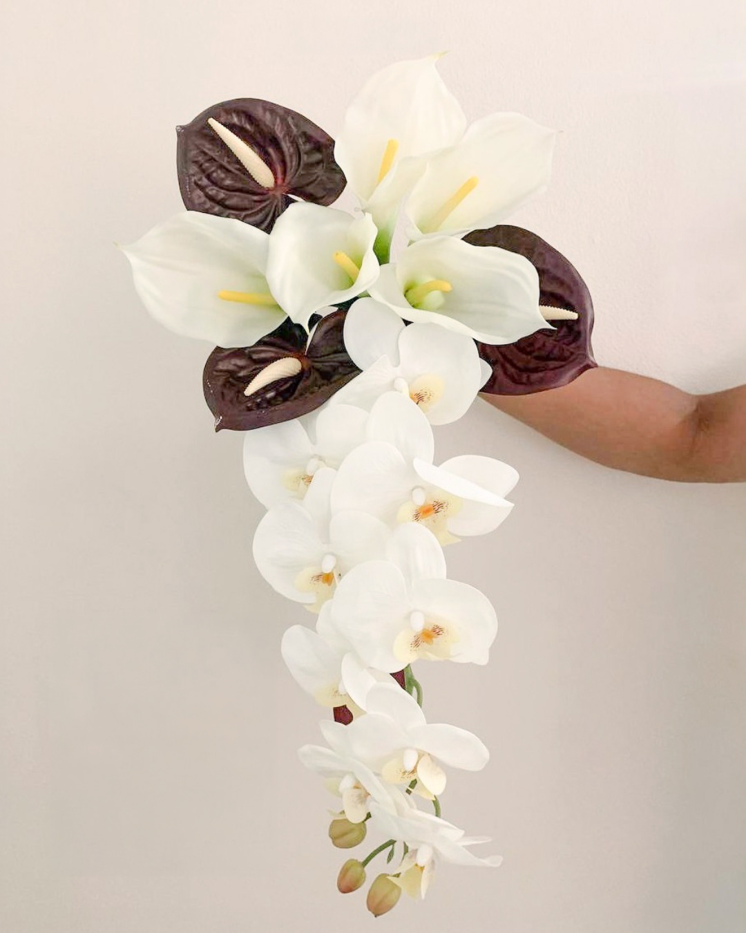 Burgundy and White Bridal Bouquet 2