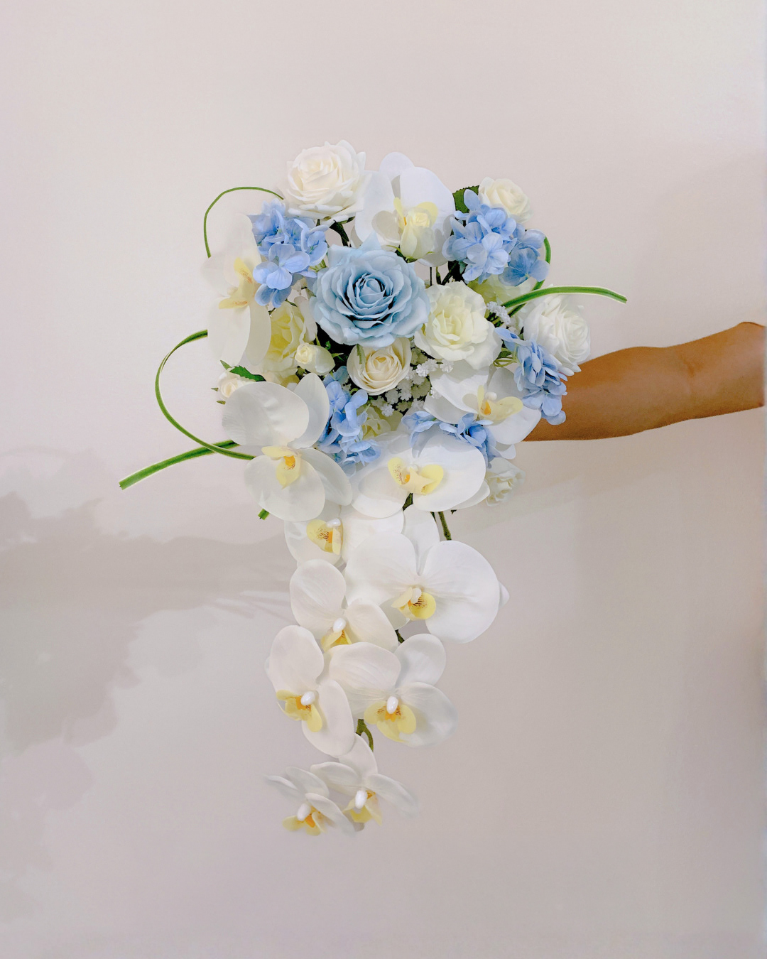 Pastel Blue and White Bridal Bouquet