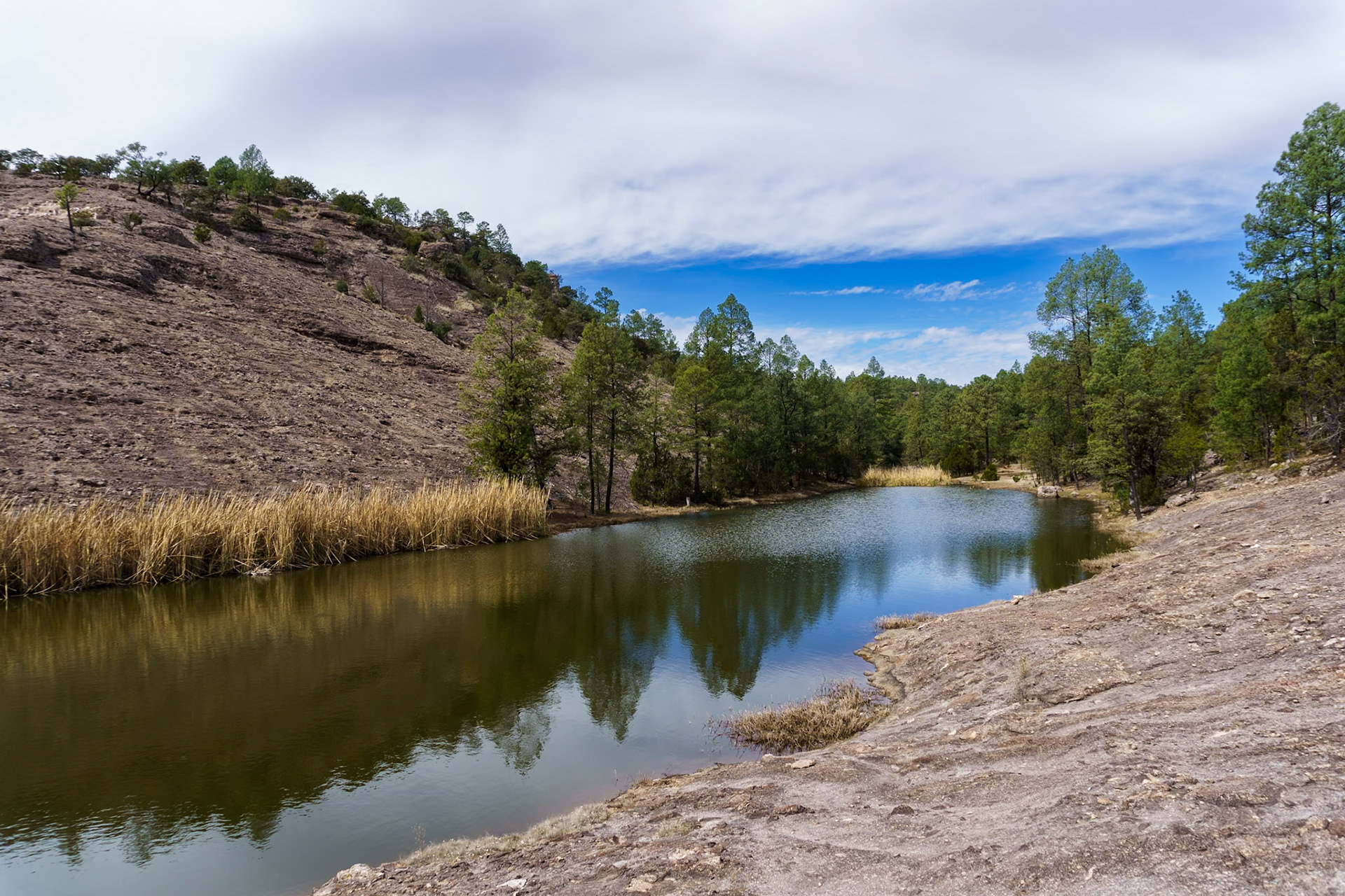 Lake along walk to cave