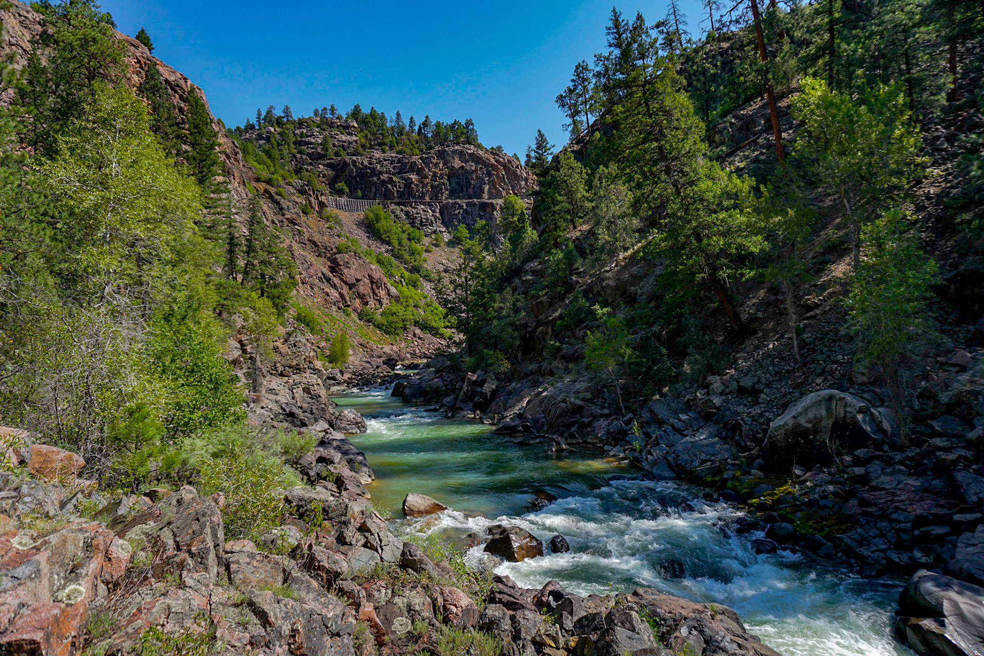 Animas River with Silverton Railroad Colorado