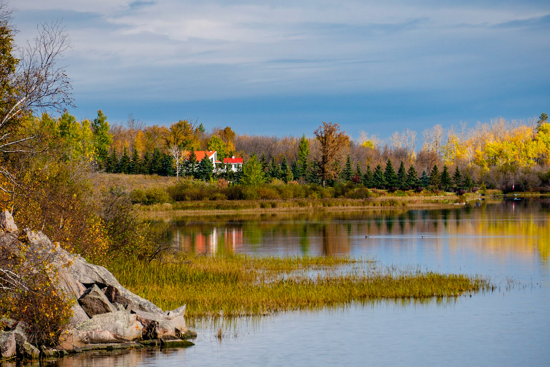 Fall Reflections Pinawa Dam