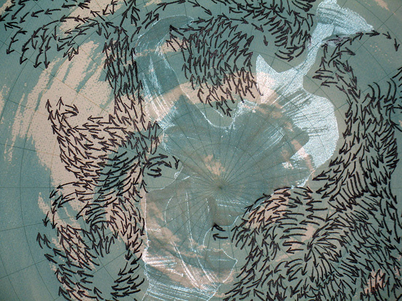 Detail of Seasonal Projections showing reflective glass spheres