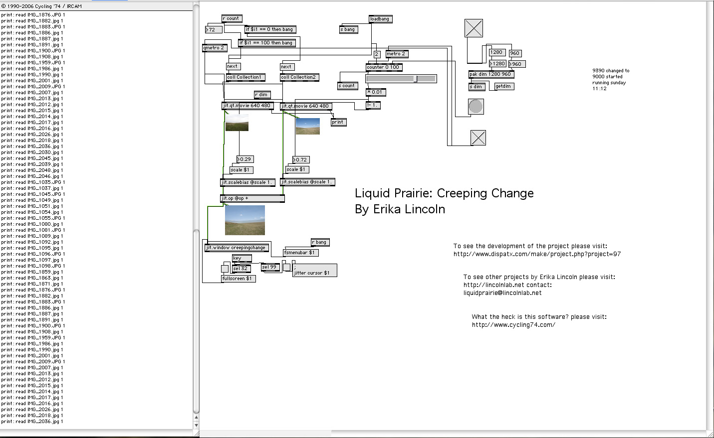 LiquidPrairie:CreepingChange. 2007. database of images, generative software, computer.