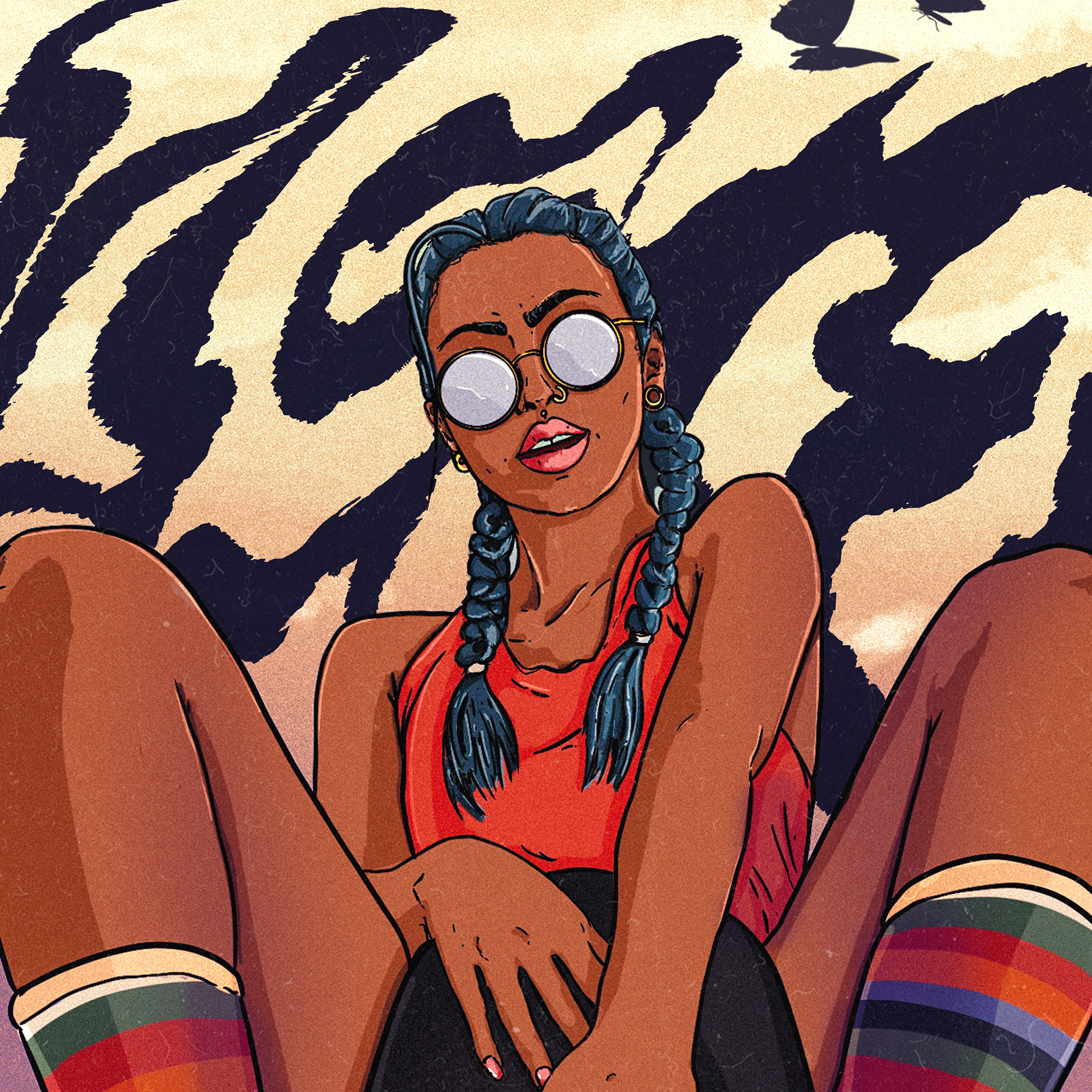 illustration et logo pour marque de skate, grunge illustration, rock illustration, skate