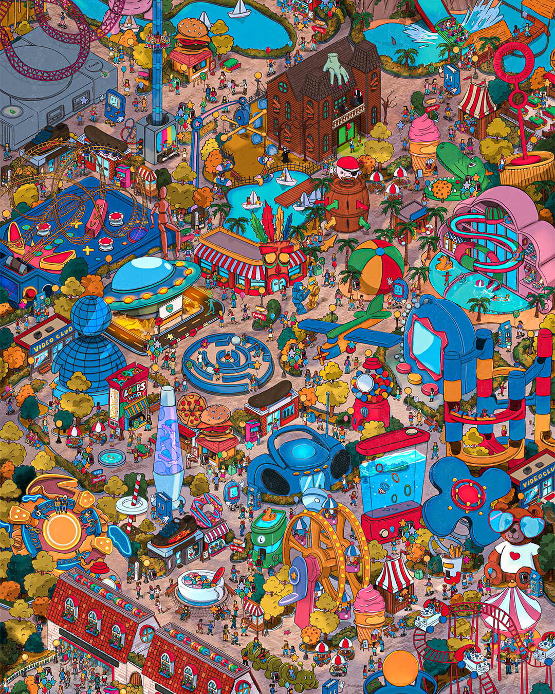 Parc d'attraction - Cherche et trouve