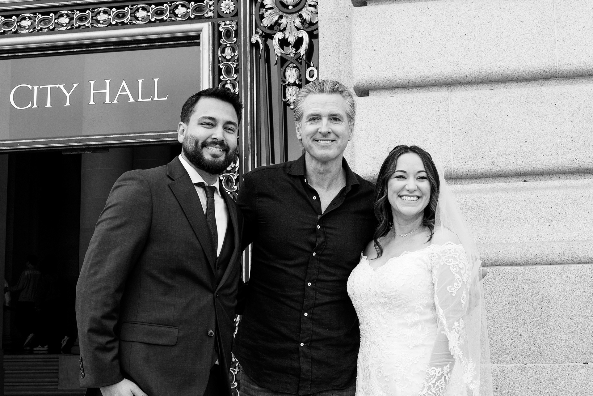 The governor with the newly wed couple