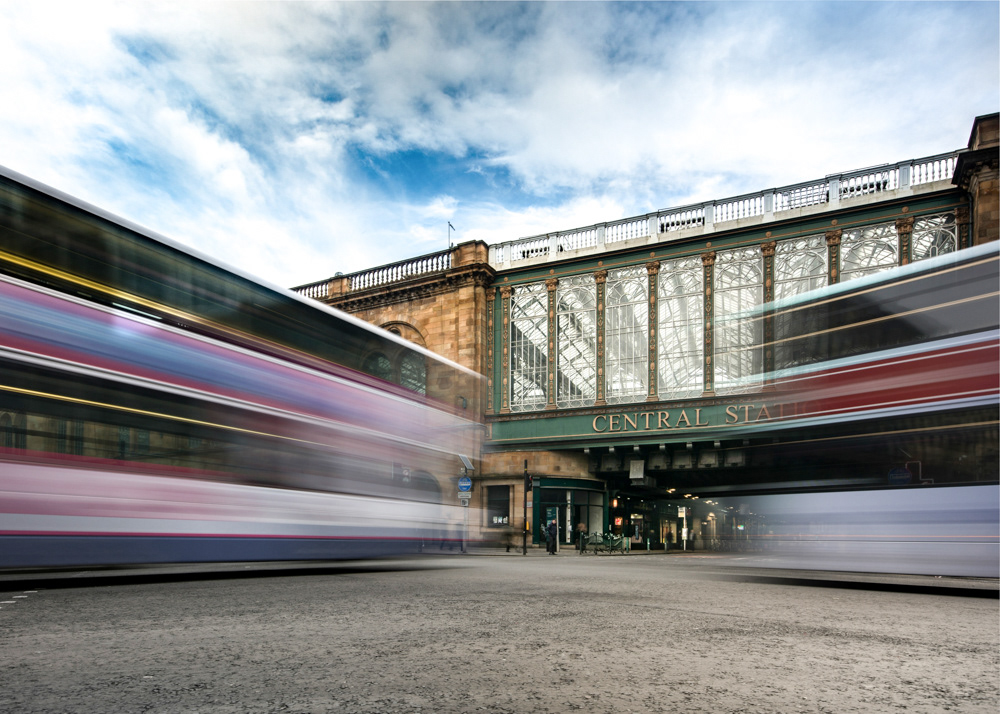 Daytime long exposure to capture 'floating' buses
