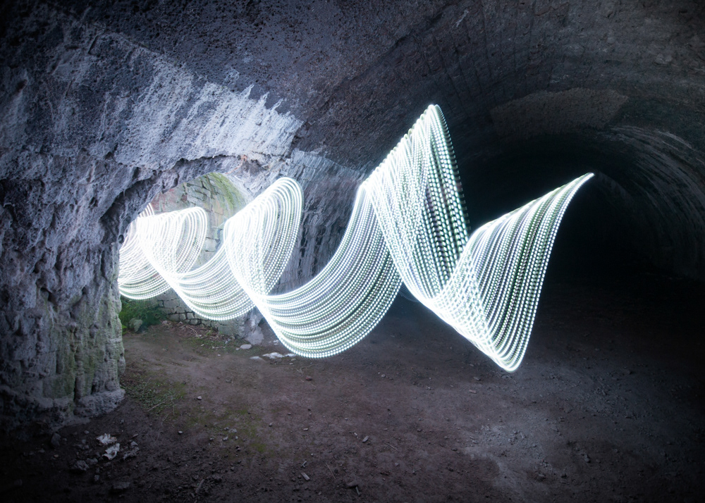 Strip LED lights on a 'wand' made of PVC tubing