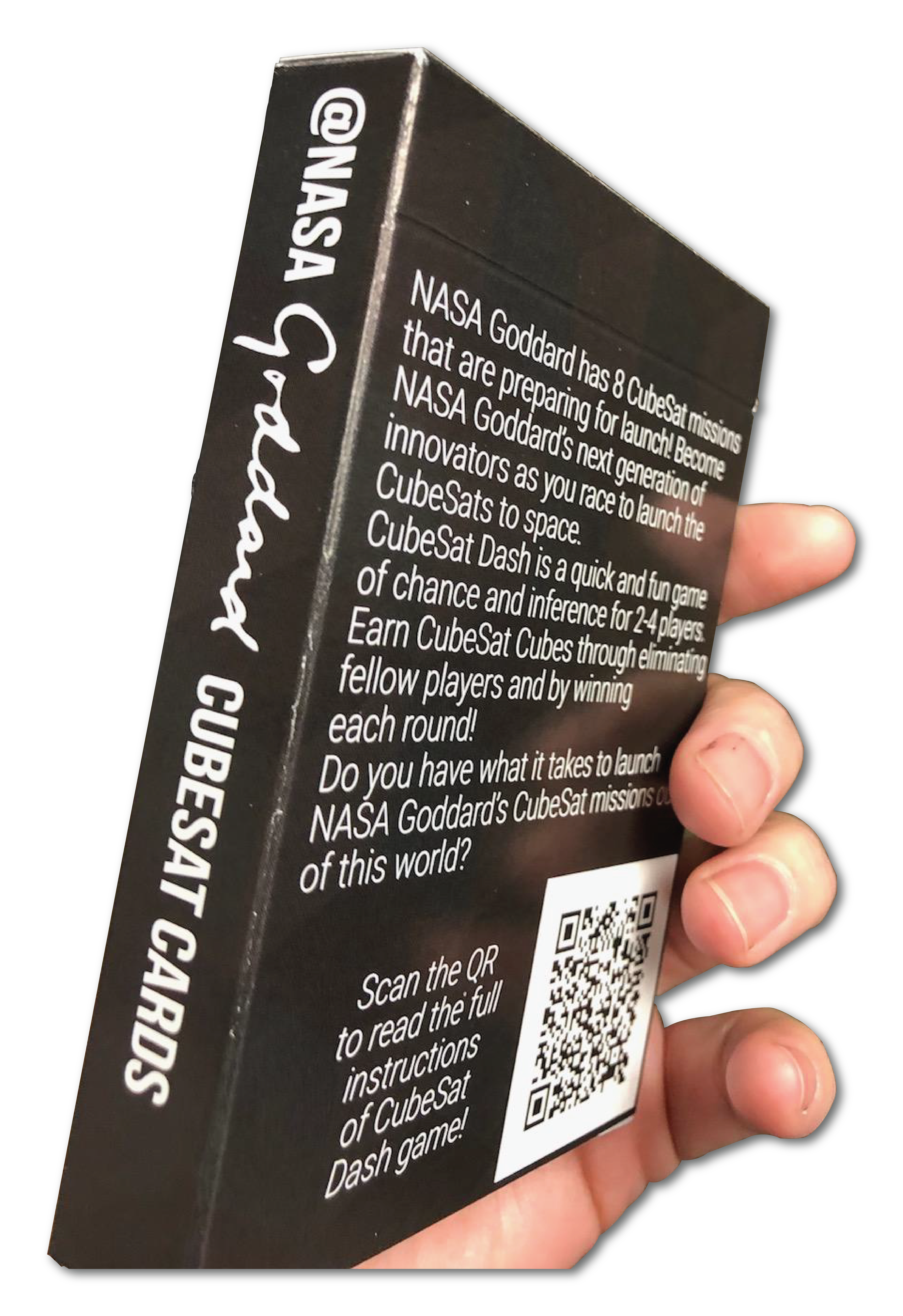 CubeSat Dash packaging (side and back)