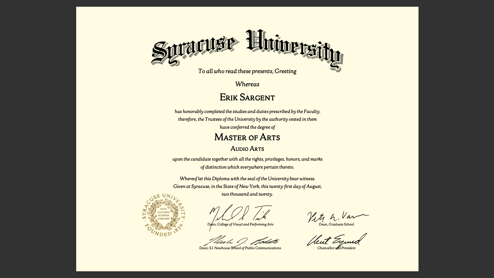 My Master's Degree
