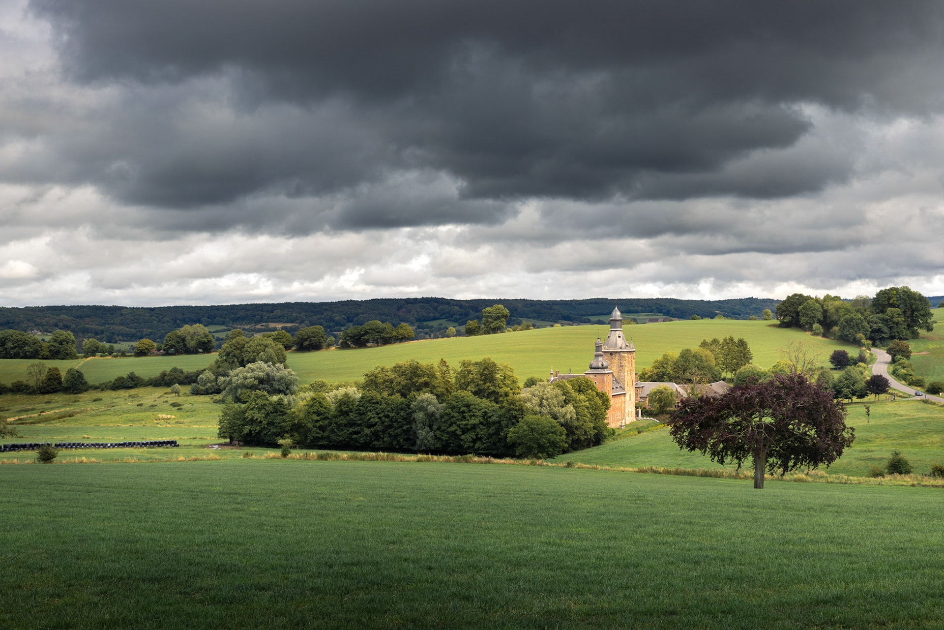 Belgie, kasteel Beusdael. Net over de grens.