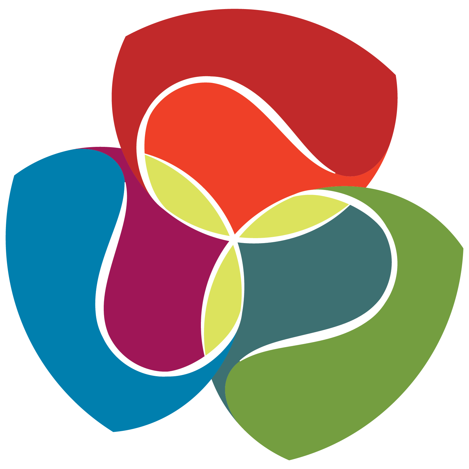 colorful company logo inspired by a venn-diagram