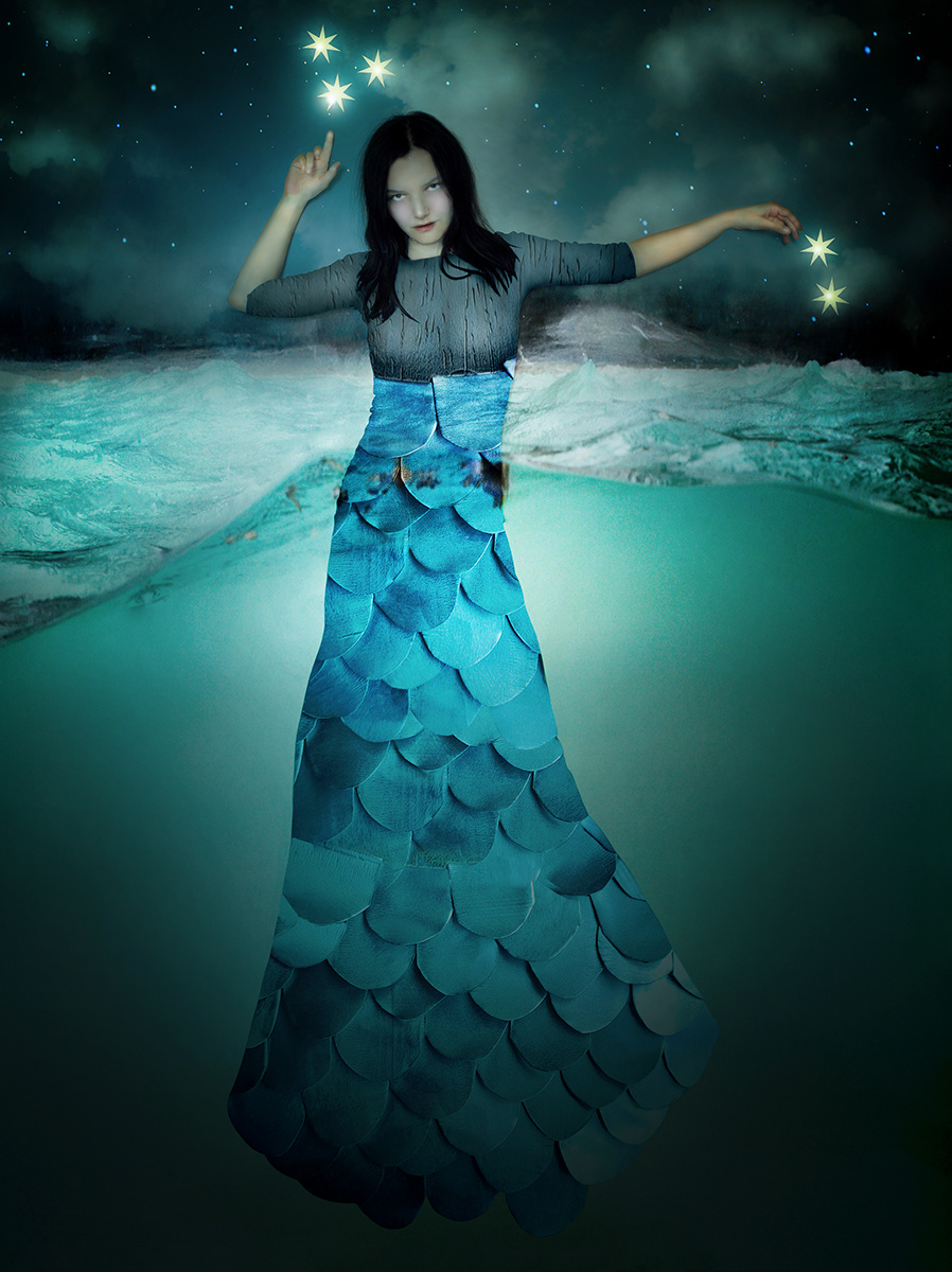 • The Siren And The Good Stars • An enchanting, atmospheric artwork blending cosmic myth with a haunting feminine silhouette. This piece captures the silent communion between ancient archetypes and the deep wisdom of a star-filled sky.