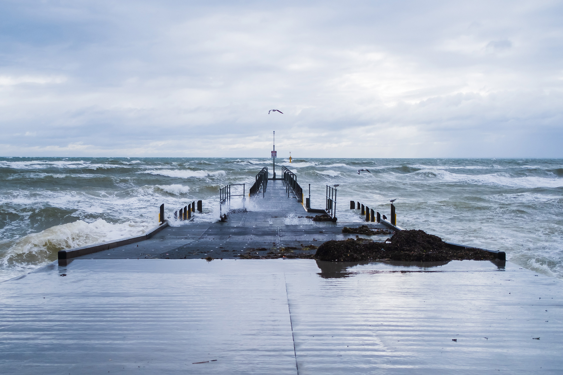 Frankston Pier on a stormy day