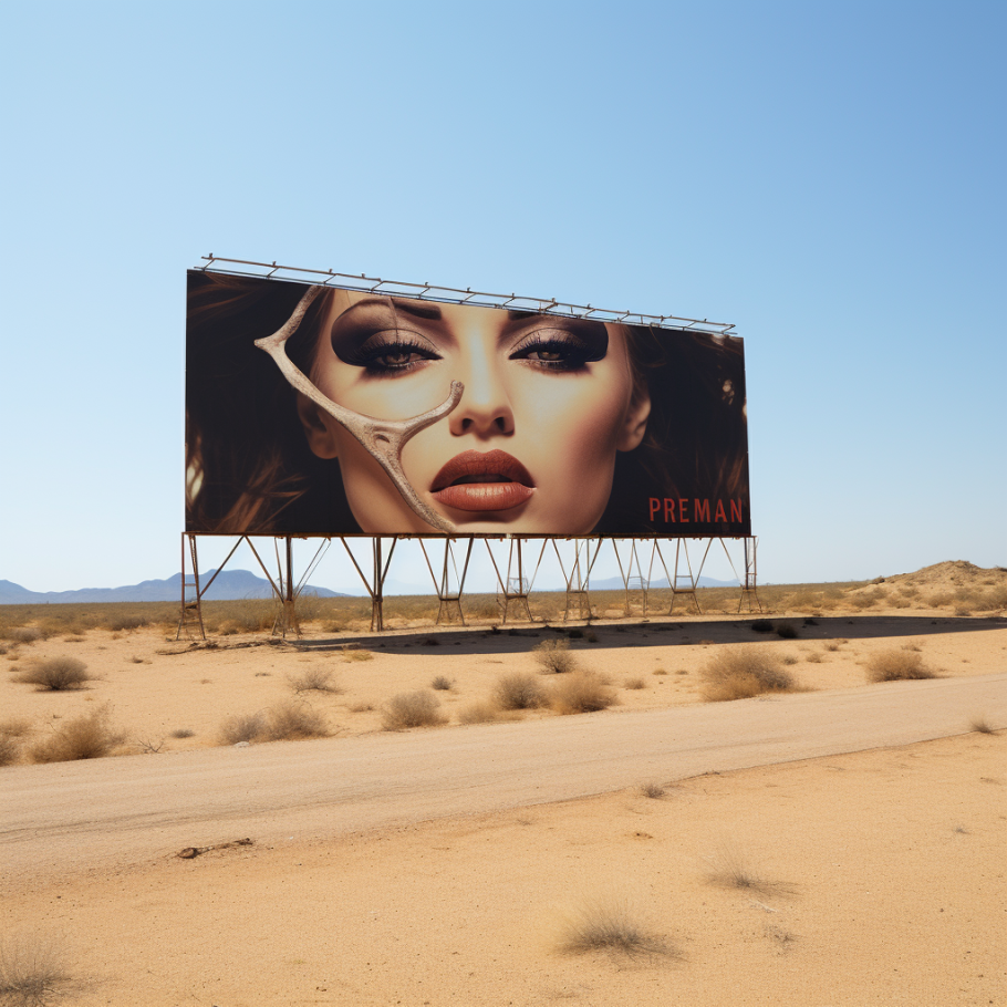 a feminist billboard in the desert