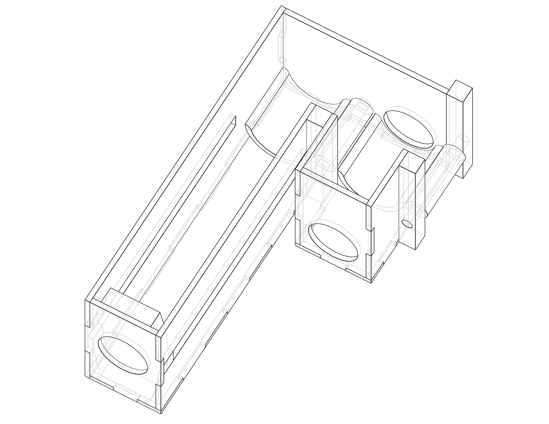 A wireframe showing the old design
