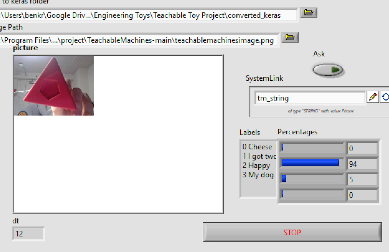 A screen showing an inputted image of the pyramid and a 94% "Sure" result