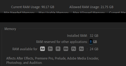 AE actively allocating too much memory.